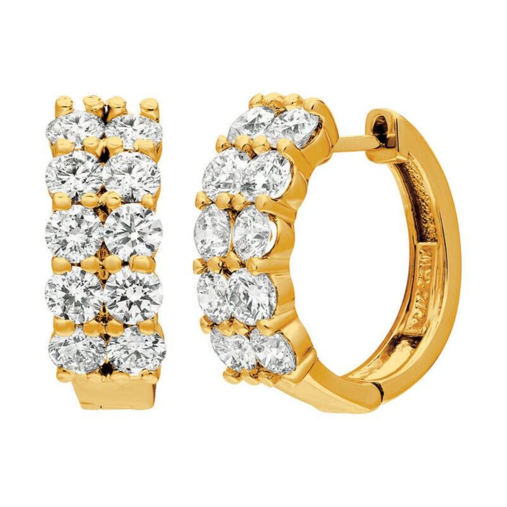 310 Carat Natural 2 Rows Diamond Hoop Earrings 4980$